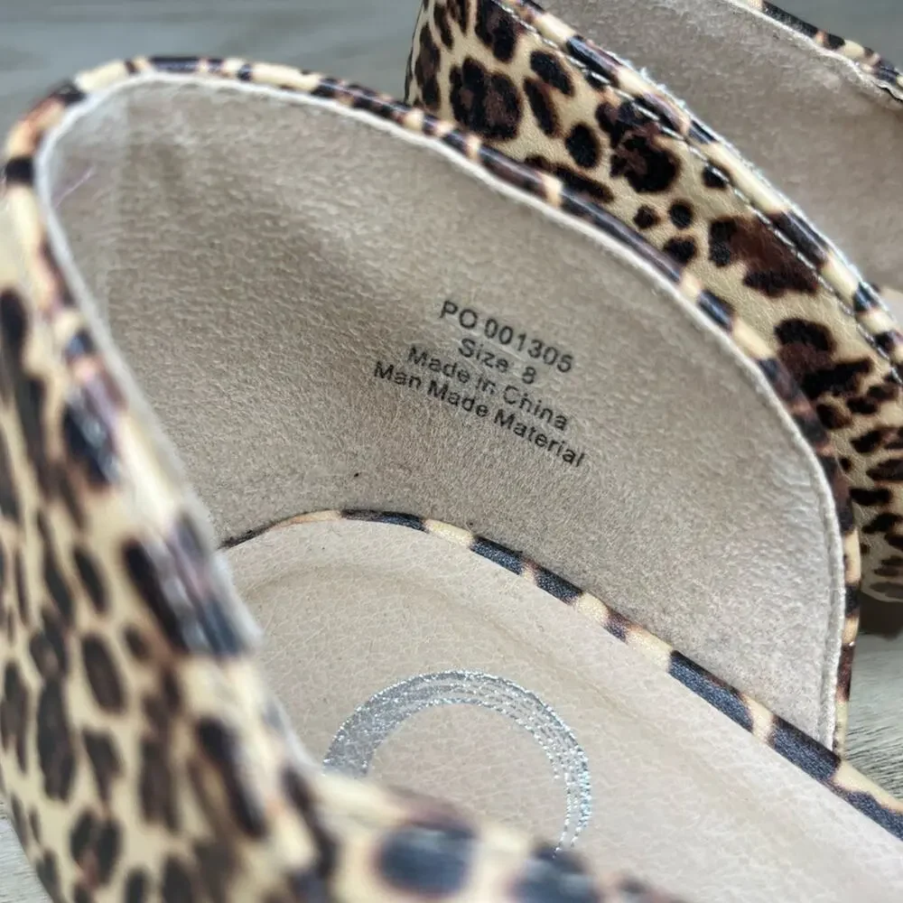 Journee Collection Leopard Print Dorsay Divina Flat Sandals Size 8 - Picture 7 of 7